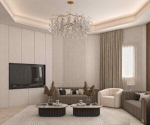 ديكور غرفة معيشة حديثة في الرياض